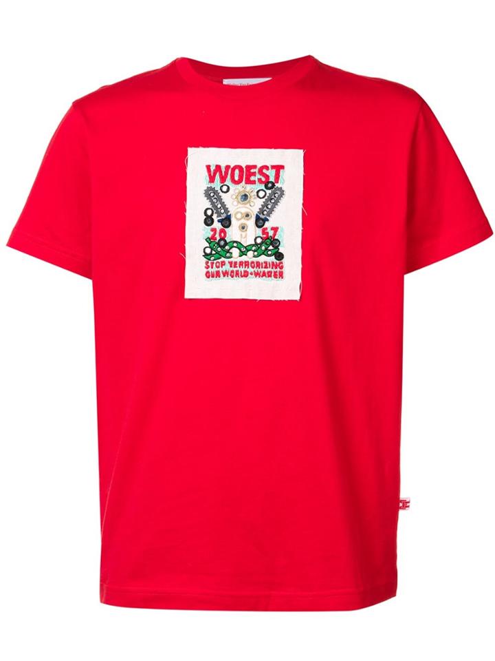 Walter Van Beirendonck 'woest' Print T-shirt - Red
