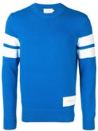 Calvin Klein 205w39nyc Stripe-block Print Sweater - Blue