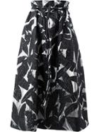 Oscar De La Renta Tie Waist A-line Skirt - Black