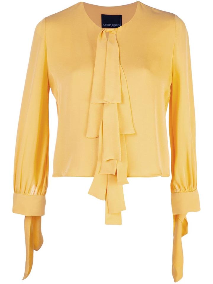 Cynthia Rowley Tennessee Tie Front Top - Yellow