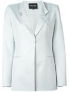 Giorgio Armani Loose-fit Blazer, Women's, Size: 48, Grey, Silk/spandex/elastane