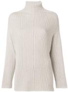 Agnona Ribbed Roll-neck Sweater - Nude & Neutrals