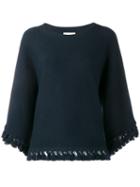 Chloé Fringed Top, Women's, Size: Xs, Blue, Cotton/wool