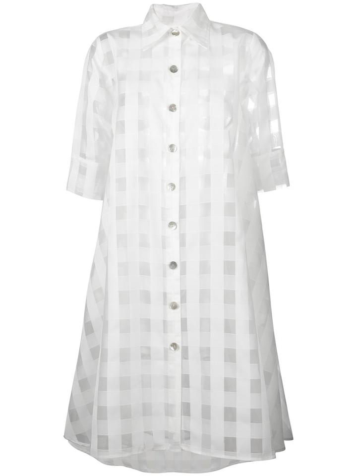 Ultràchic Sheer Shirt Dress, Women's, Size: 40, White, Polyester