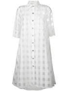Ultràchic Sheer Shirt Dress, Women's, Size: 40, White, Polyester