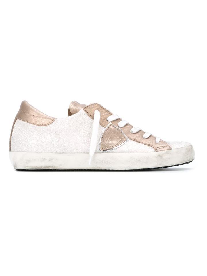 Philippe Model Logo Patch Sneakers, Women's, Size: 40, Pink/purple, Leather/rubber