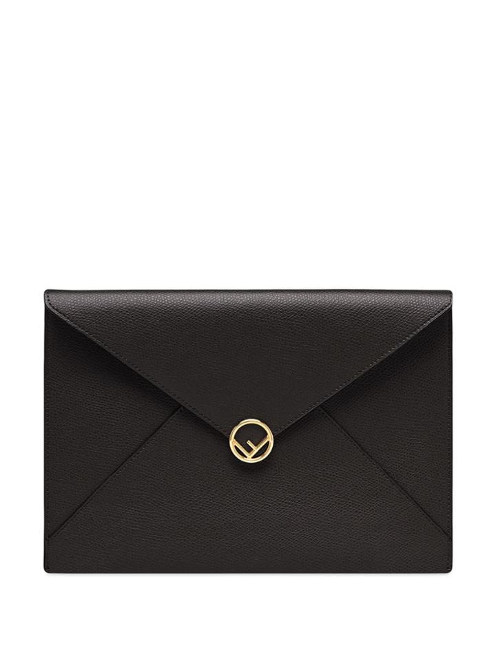 Fendi Large Flat Clutch - Black