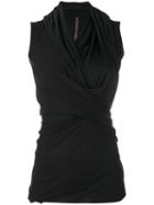Rick Owens Lilies Draped Neck Tank Top, Women's, Size: 42, Black, Viscose/cotton/polyamide/silk