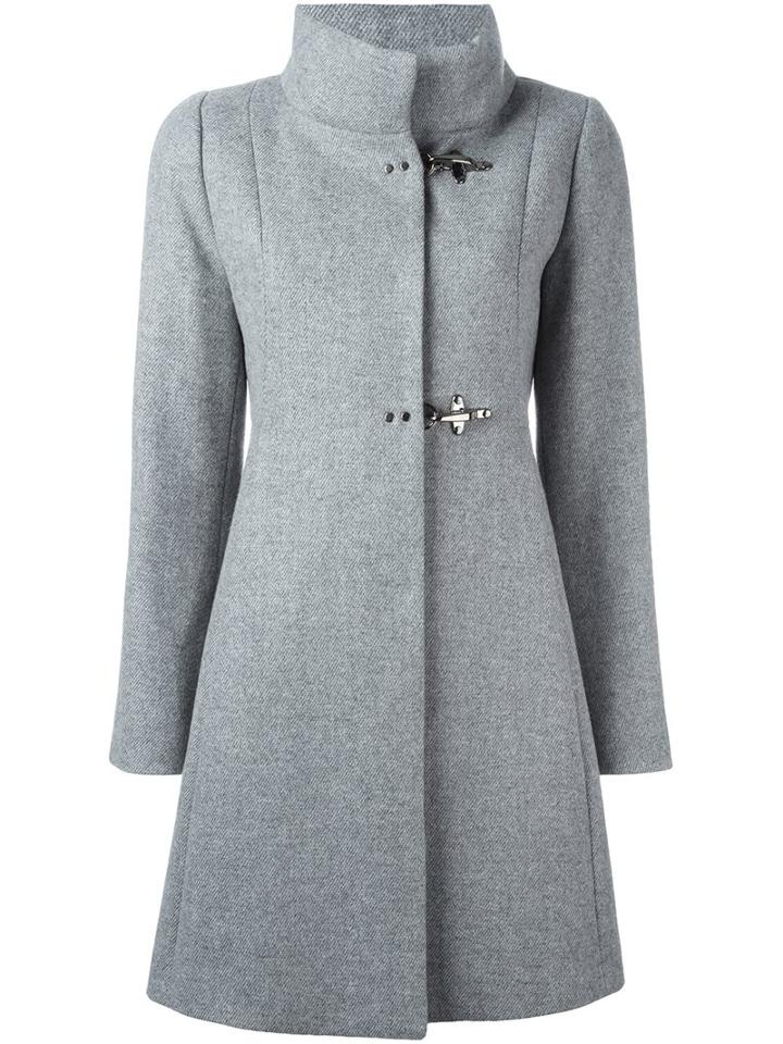 Fay Single Breasted Coat, Women's, Size: Xs, Grey, Acrylic/polyamide/acetate/virgin Wool