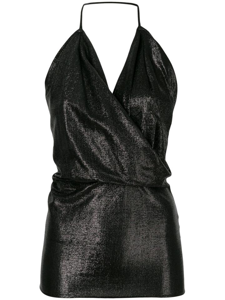 Rick Owens Lilies Metallic Cowl-neck Top - Black