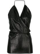 Rick Owens Lilies Metallic Cowl-neck Top - Black