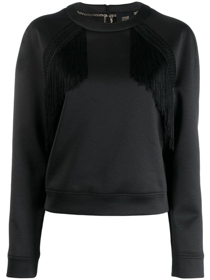 Cavalli Class Fringe-trimmed Sweatshirt - Black