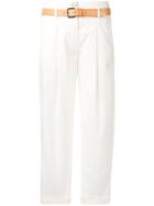 Tela Belted Cropped Trousers - White
