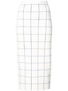 Victoria Beckham - Check Pencil Skirt - Women - Polyamide/spandex/elastane/wool - 2, White, Polyamide/spandex/elastane/wool