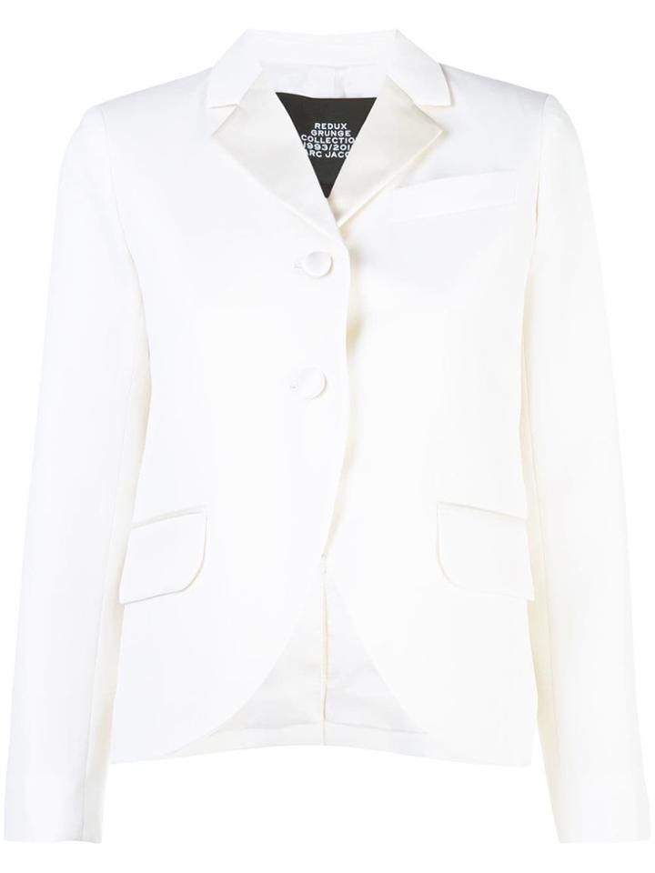 Marc Jacobs Satin Trim Blazer - White