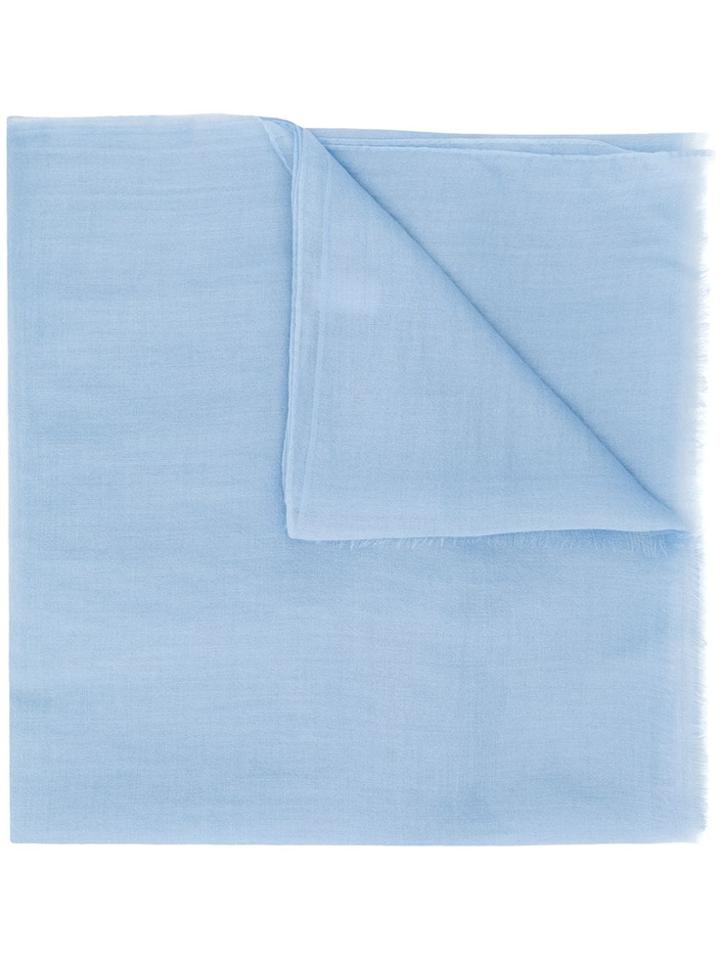 Salvatore Ferragamo Cashmere Logo Scarf - Blue
