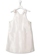 Baby Dior Embroidered Logo Pinafore Style Dress - Silver