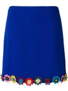 Mary Katrantzou Clovis Skirt, Women's, Size: 12, Blue, Wool/silk/cotton