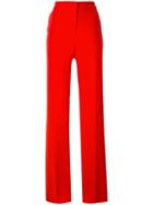 Max Mara Studio - Straight Leg Trousers - Women - Polyester/triacetate - 44, Women's, Red, Polyester/triacetate