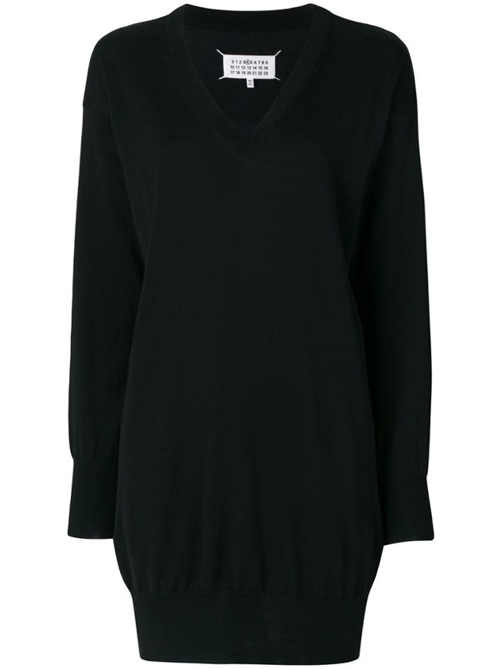 Maison Margiela V-neck Sweater Dress - Black