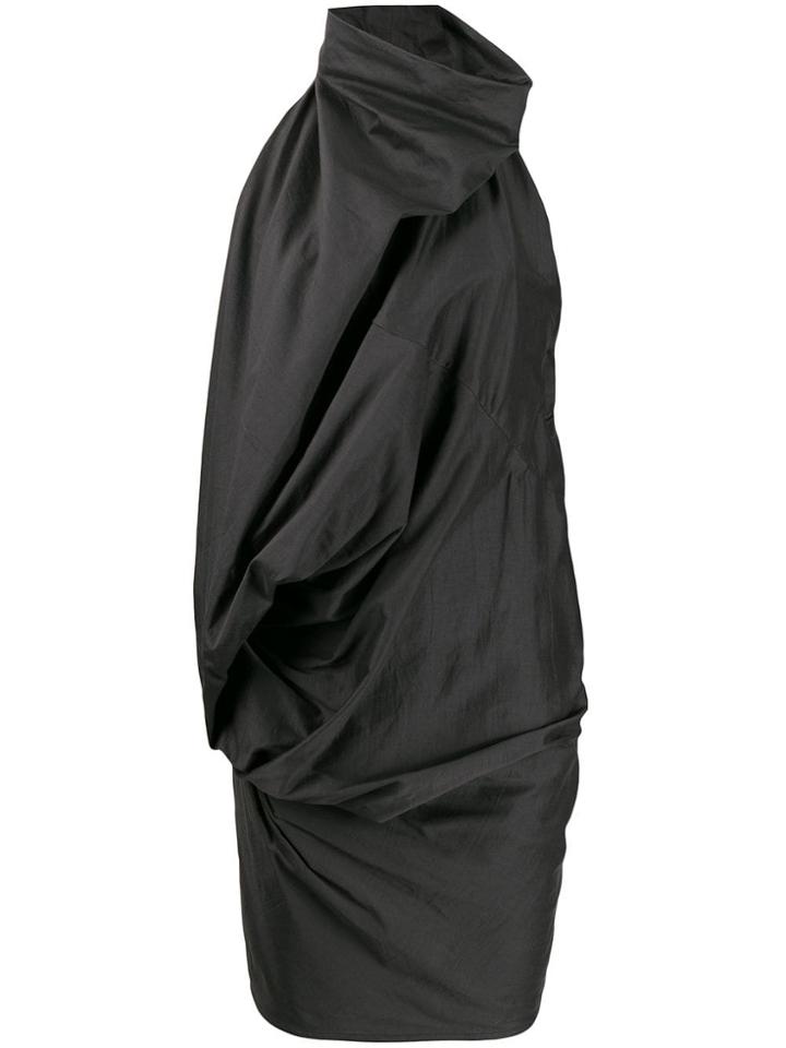 Rick Owens Architectural Drape Cocktail Dress - Grey