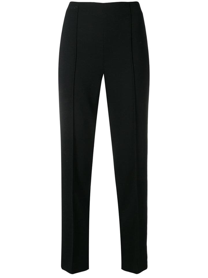 Fendi High Waisted Straight Leg Trousers - Black