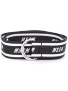 Msgm Logo Printed Belt - Black