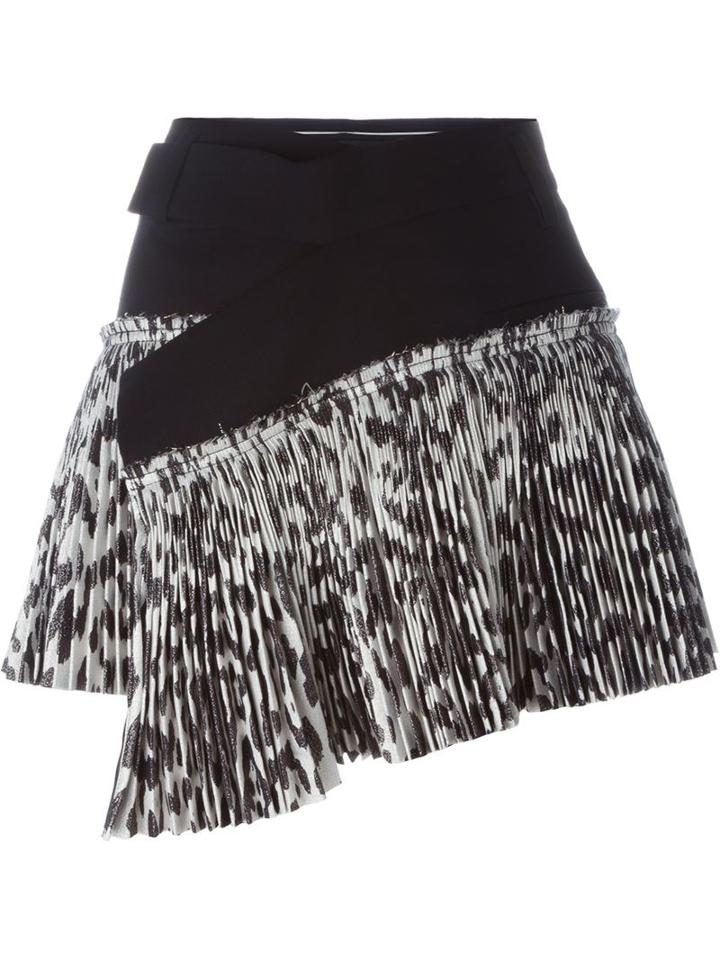 Haider Ackermann Pleated Wrap Mini Skirt, Women's, Size: 40, Black, Silk/cotton/polyamide/metallic Fibre