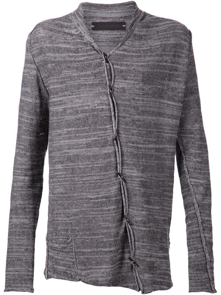 Daniel Andresen Linen Cardigan, Men's, Size: Medium, Grey, Linen/flax