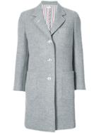 Thom Browne Unlined Single Breasted Sack Overcoat In Double Face