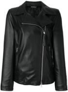 Giorgio Armani Classic Zipped Biker Jacket - Black
