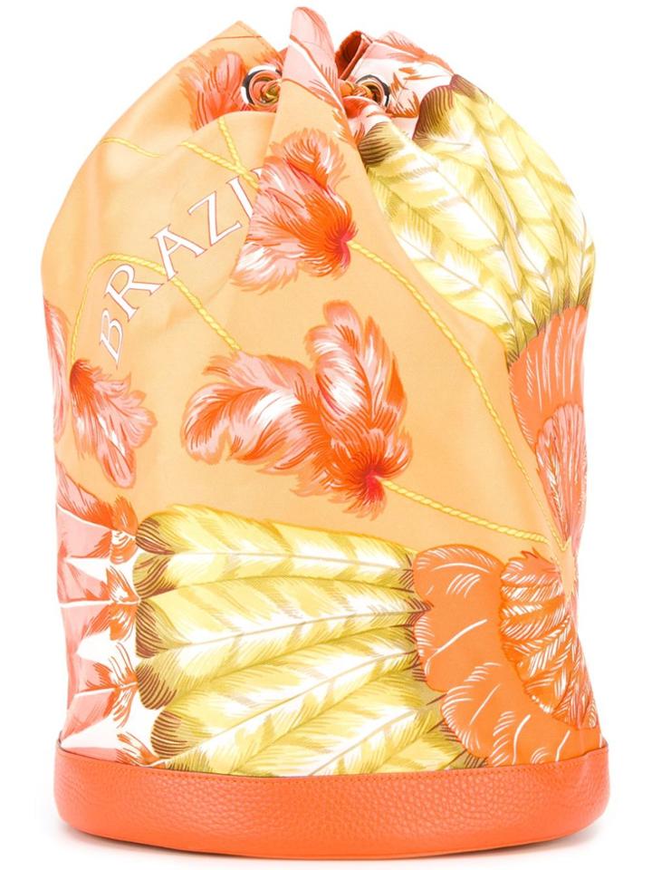 Hermès Vintage Brazil Drawstring Backpack - Yellow & Orange