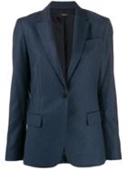 Theory Woven One-button Blazer - Blue