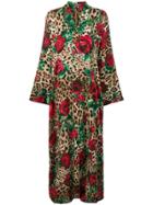 Dolce & Gabbana Long Leopard Print Kimono - Brown