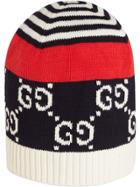 Gucci Cotton Hat With Gg Motif - Blue