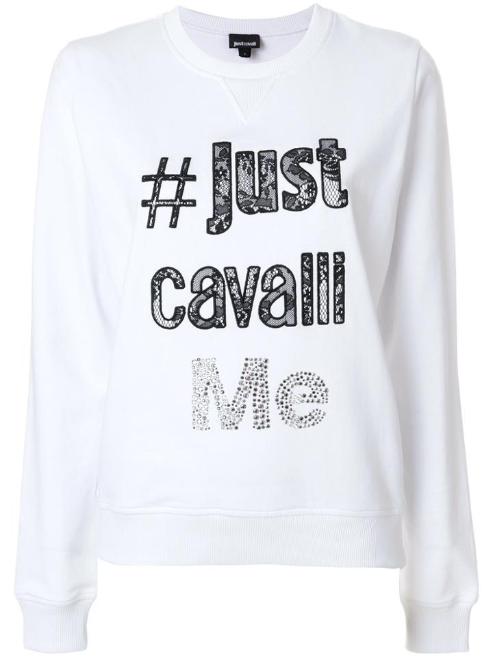 Just Cavalli Logo Design Sweatshirt - White
