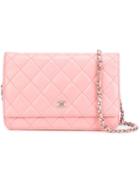 Chanel Vintage Quilted Wallet Chain, Women's, Pink/purple