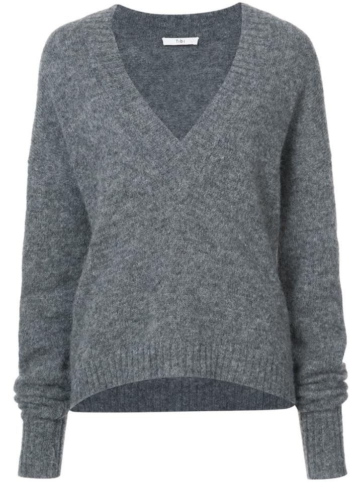 Tibi V-neck Jumper - Grey