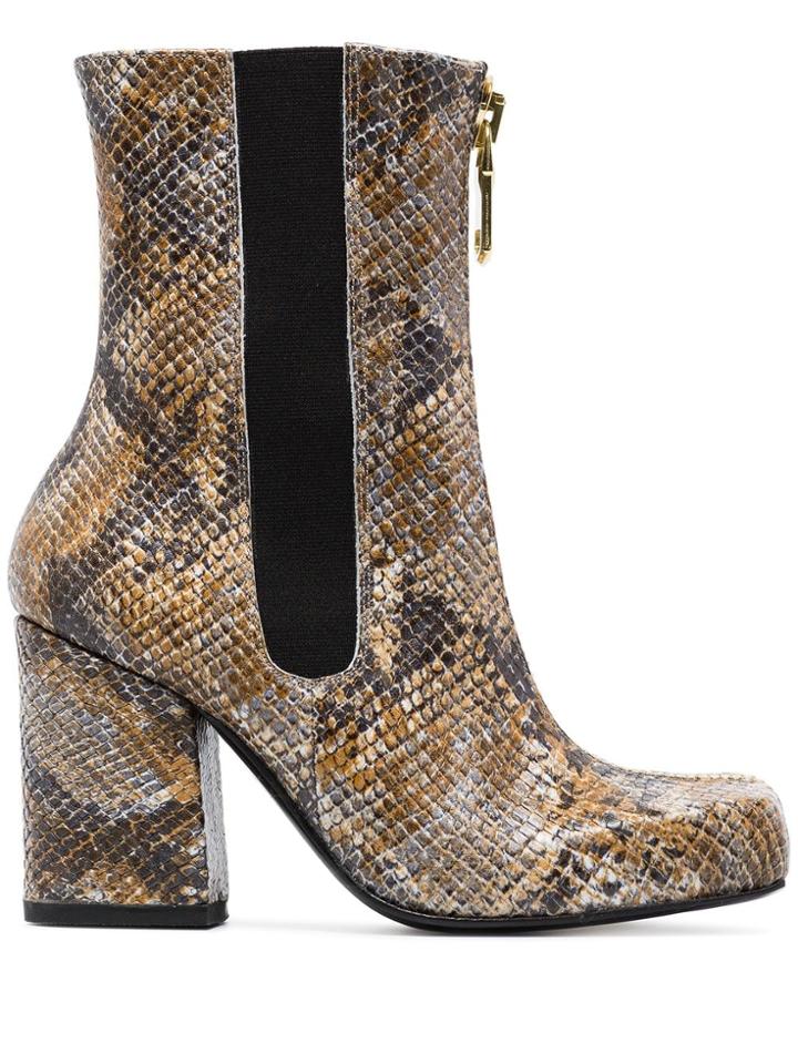 Roker Jacs 90 Snakeskin Print Boots - Brown