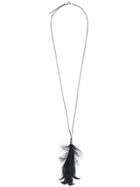 Ann Demeulemeester Long Feather Necklace - Black