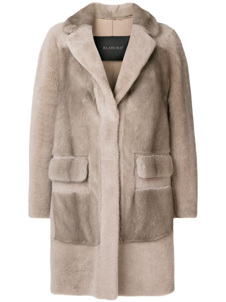 Blancha Midi Buttoned Coat - Grey