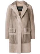 Blancha Midi Buttoned Coat - Grey