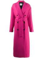 Msgm Double Breasted Overcoat - Pink