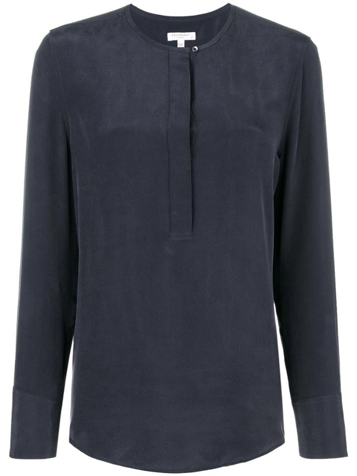 Equipment Long-sleeve Shift Blouse - Blue