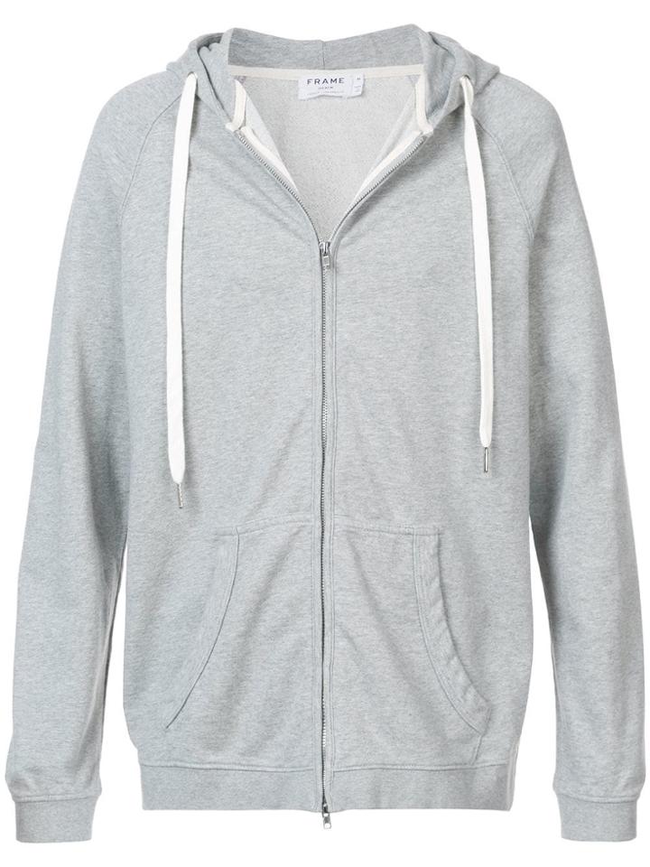 Frame Zip Front Hoodie - Grey