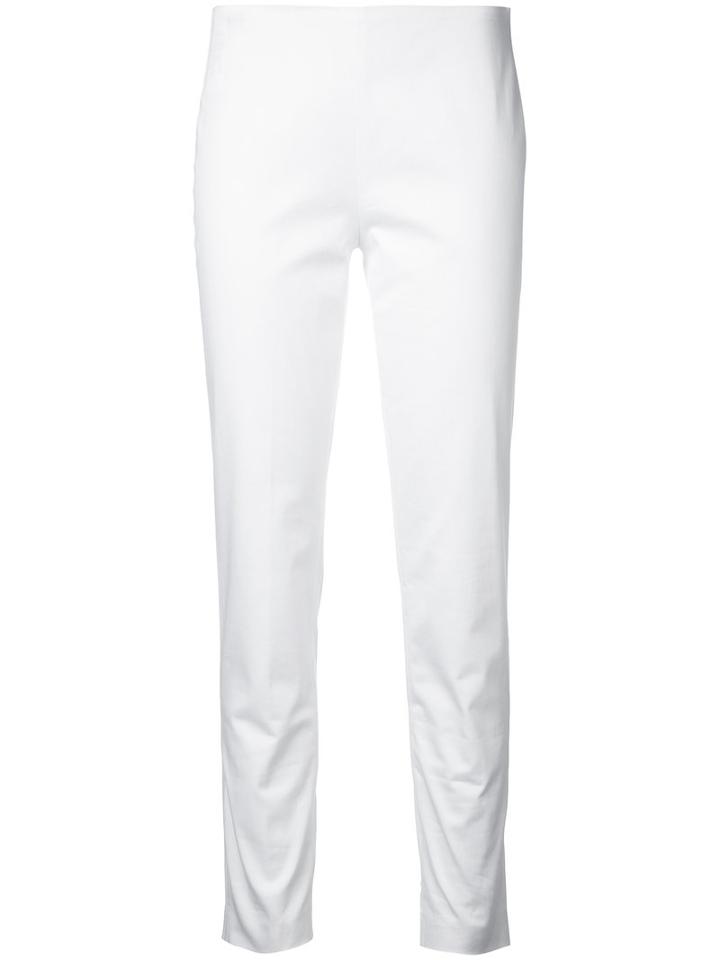 Jil Sander Navy Slim-fit Trousers, Women's, Size: 38, White, Cotton/spandex/elastane