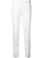 Jil Sander Navy Slim-fit Trousers, Women's, Size: 38, White, Cotton/spandex/elastane