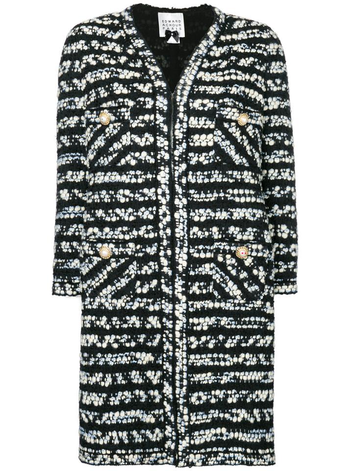 Edward Achour Paris Pattern Knit Coat - Multicolour