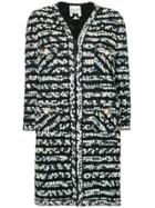 Edward Achour Paris Pattern Knit Coat - Multicolour
