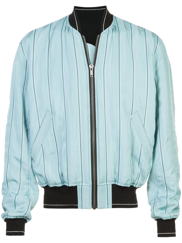 Haider Ackermann Boxy Striped Bomber Jacket - Blue